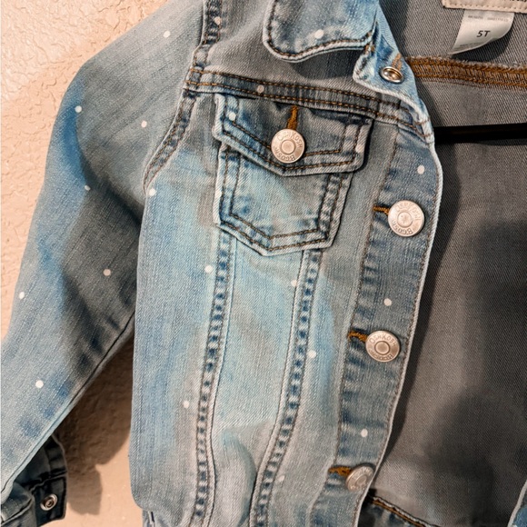 OshKosh Light-Wash Denim Polka Dot Jacket - Picture 2 of 4